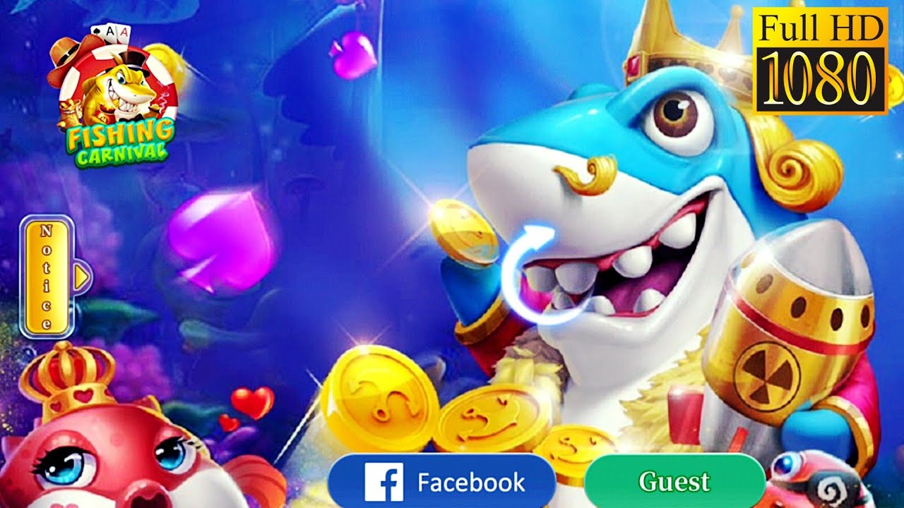 หน้าจอเกมยิงปลาพร้อมเป้าหมายใต้น้ำและเอฟเฟกต์สีสัน